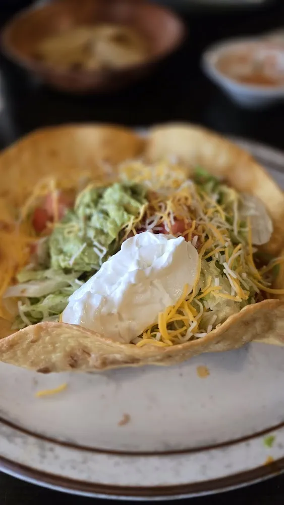 One Taco One Enchilada and One Bean Tostada